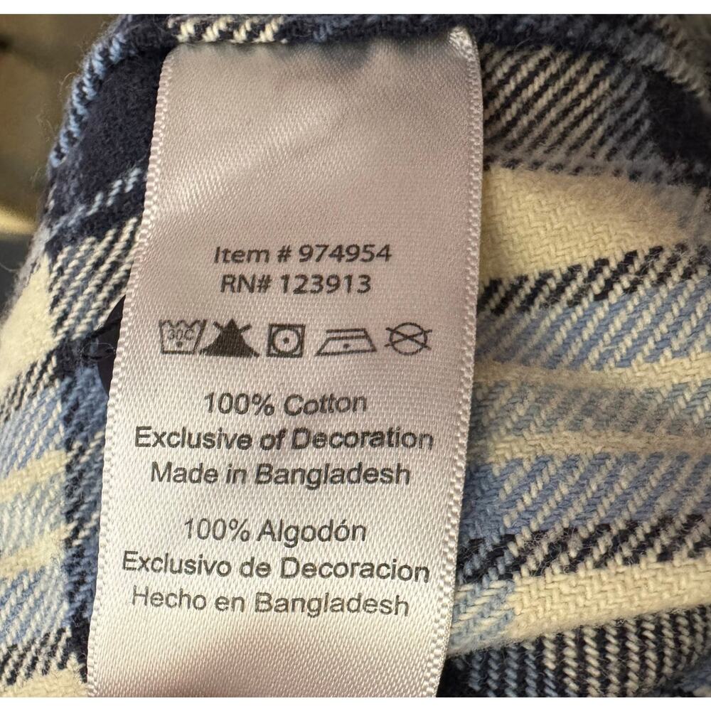 JACHS 2XL Blue Plaid Flannel Shirt Cotton Button Down Long Sleeve Workwear - Picture 7 of 9